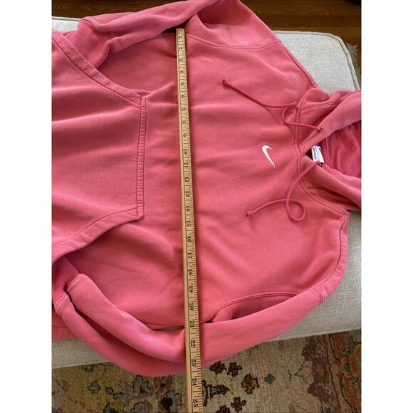 Nike Hoodie Womens S Pink Pullover Sweatshirt Swoosh Logo Kangaroo Pocket - Picture 11 of 13